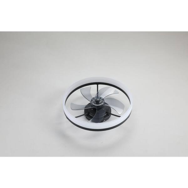 Tidoin 20 in. Integrated LED Indoor Black Smart Ceiling Fan with Remote