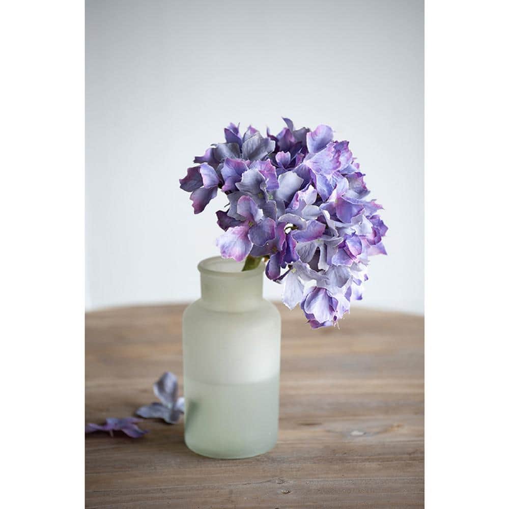 14" Purple Faux Hydrangea Outdoor Tabletop Topiary Set