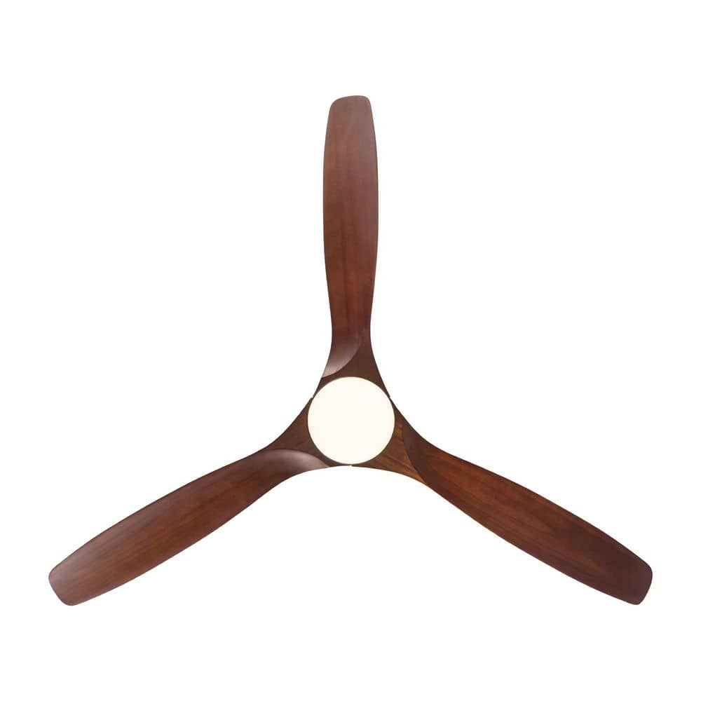 AuraVista 52-Inch Black and Medium Red Oak Ceiling Fan with LED Light and Remote