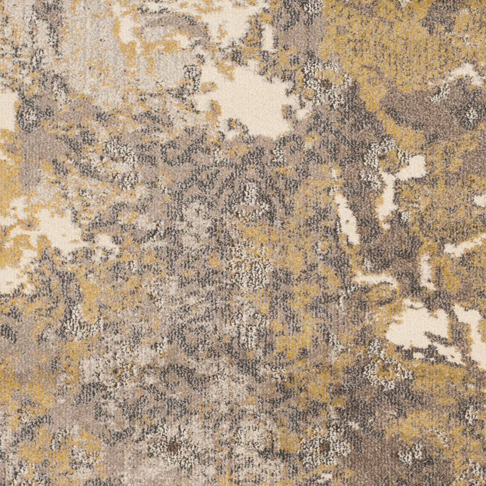 Ivory and Gray Abstract 9' x 12' Synthetic Area Rug