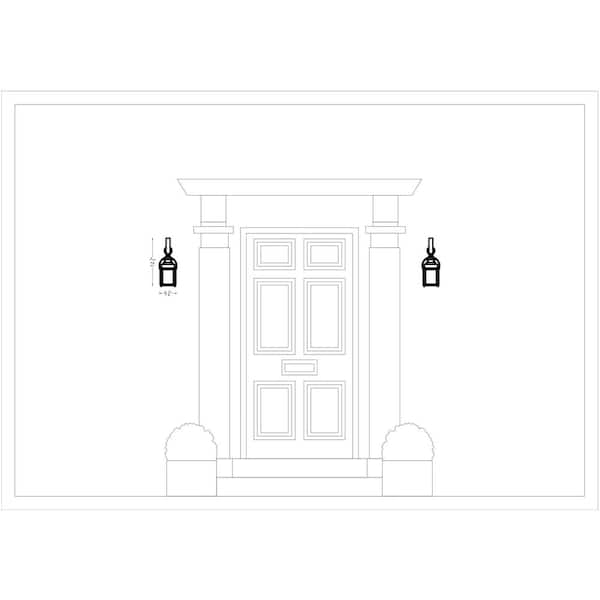 Generation Lighting - Jamestown 1-Light Antique Brushed Nickel Outdoor 12.5 in. Traditional Wall Lantern Sconce