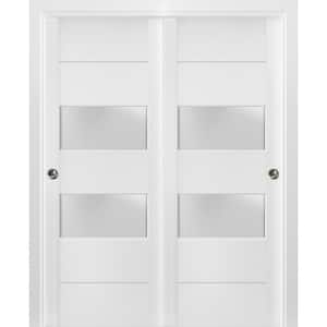 Sartodoors 2166 84 in. x 84 in. 1 Panel White Finished Pine Wood ...