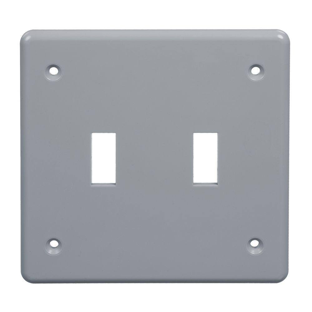 Carlon 2 Gang Gray Weatherproof Switch Receptacle Box Cover Case Of 5 E98dtscr The Home Depot