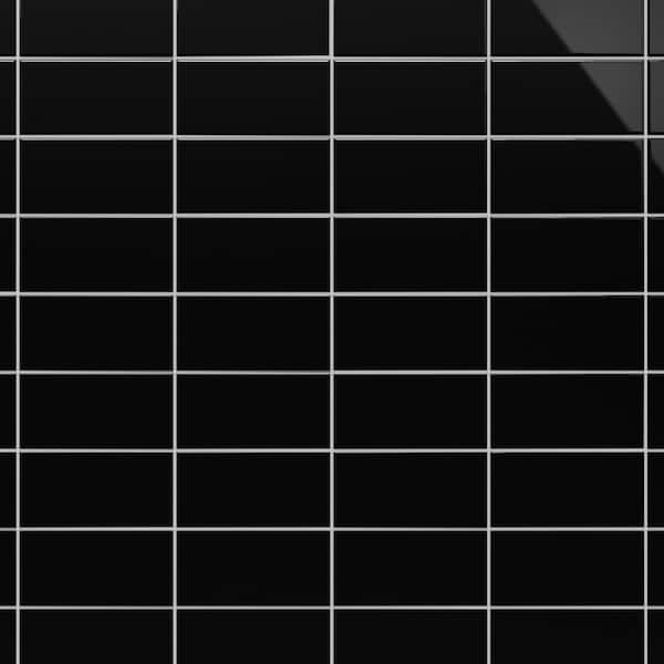Remington Black 2.95 in. x 5.9 in. Polished Porcelain Wall Tile (5.32 sq. ft./Case)