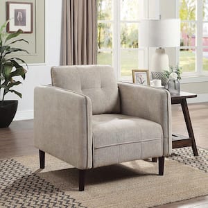 Arbusto Light Gray Chenille Upholstered Arm Chair and Care Kit