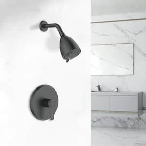 Fixed Shower Head Series 9-Spray Patterns with 1.8 GPM in 4 in. Wall Mount Rain Fixed Shower Head in Matte Black