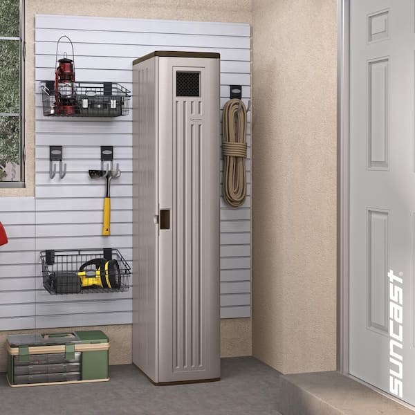 72 in. X 15 in. X 20 in 2-Shelf Resin Tall Storage Locker in Platinum