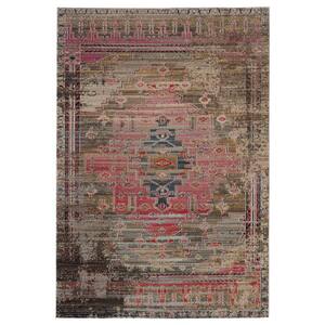 Azriel Pink/Taupe 8 ft. 10 in. x 12 ft. Medallion Rectangle Indoor/Outdoor Area Rug