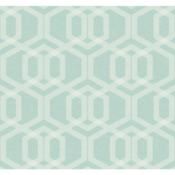 Seabrook Designs Hex Trellis Sky Blue and Off-White Paper Strippable Roll (Covers 60.75 sq. ft.)