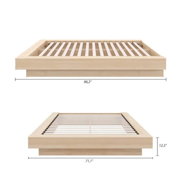 Nexera Marconi Beige Wood Frame Queen Size Platform Bed