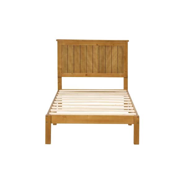 Donason Light Brown Wood Frame Twin Platform Bed