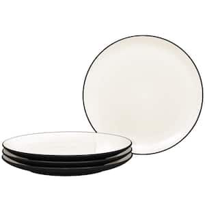 Colorwave Graphite 8.25 in. (Black) Stoneware Coupe Salad Plates, (Set of 4)