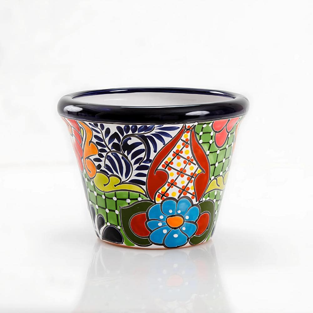 Small Bordeo 10 in. W x 7 in H Talavera Ceramic Indoor Planter