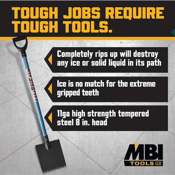 MBI 48 in. Fiberglass Handle Steel Ice Scraper Snow Shovel - Made In USA  MBIIS - The Home Depot