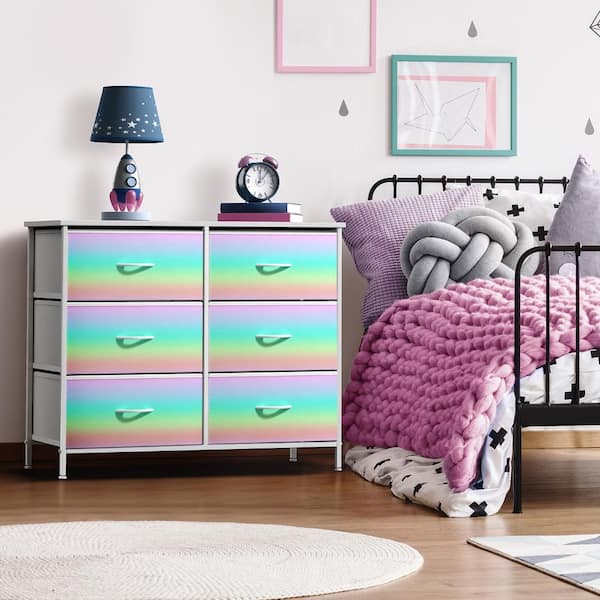 colorful dresser Whimsical Painted Dresser, Painted Furniture, WHERE FAIRIES DREAM this color scheme complements pastel rainbow decor Tall Dresser-Patchwork Patterns