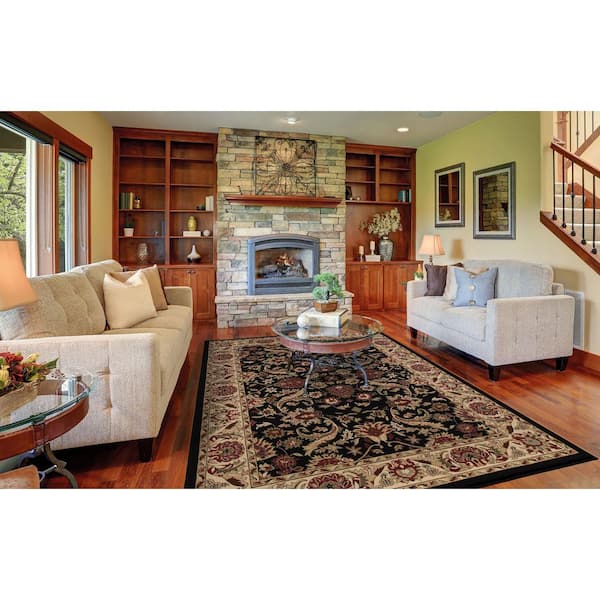 Ankara Sultanabad Black Rectangle Indoor 9 ft. 3 in. x 12 ft. 6 in. Area Rug