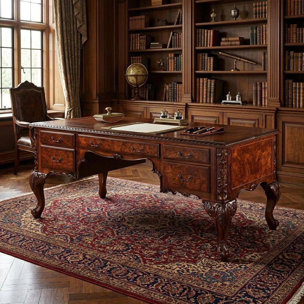 Best Master Furniture Carnegie 72 in. Traditional Walnut Solid
