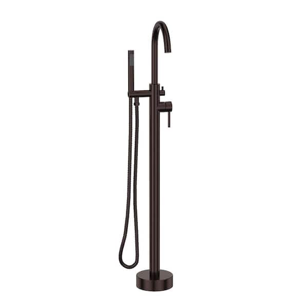 Satico 44-7/8 in. High Arch Oil Rubbed Single Handle Bathtub Filter with Handheld Shower