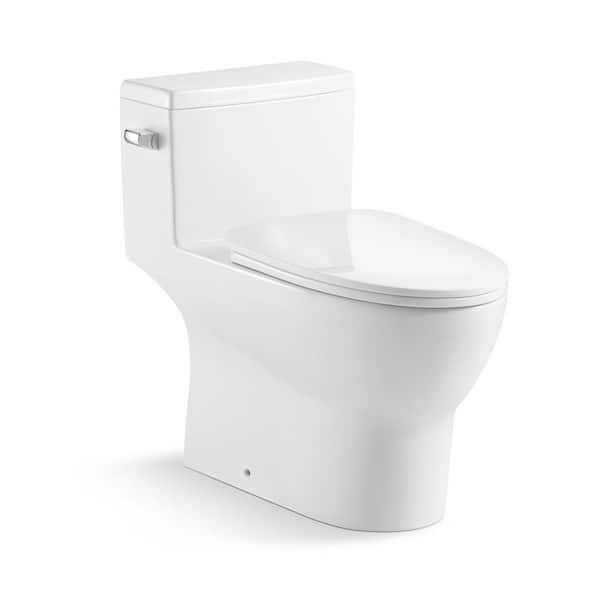 innoci-usa Contour II 1-piece 1.27 GPF High Efficiency Single Flush Elongated Toilet in White, Seat Included