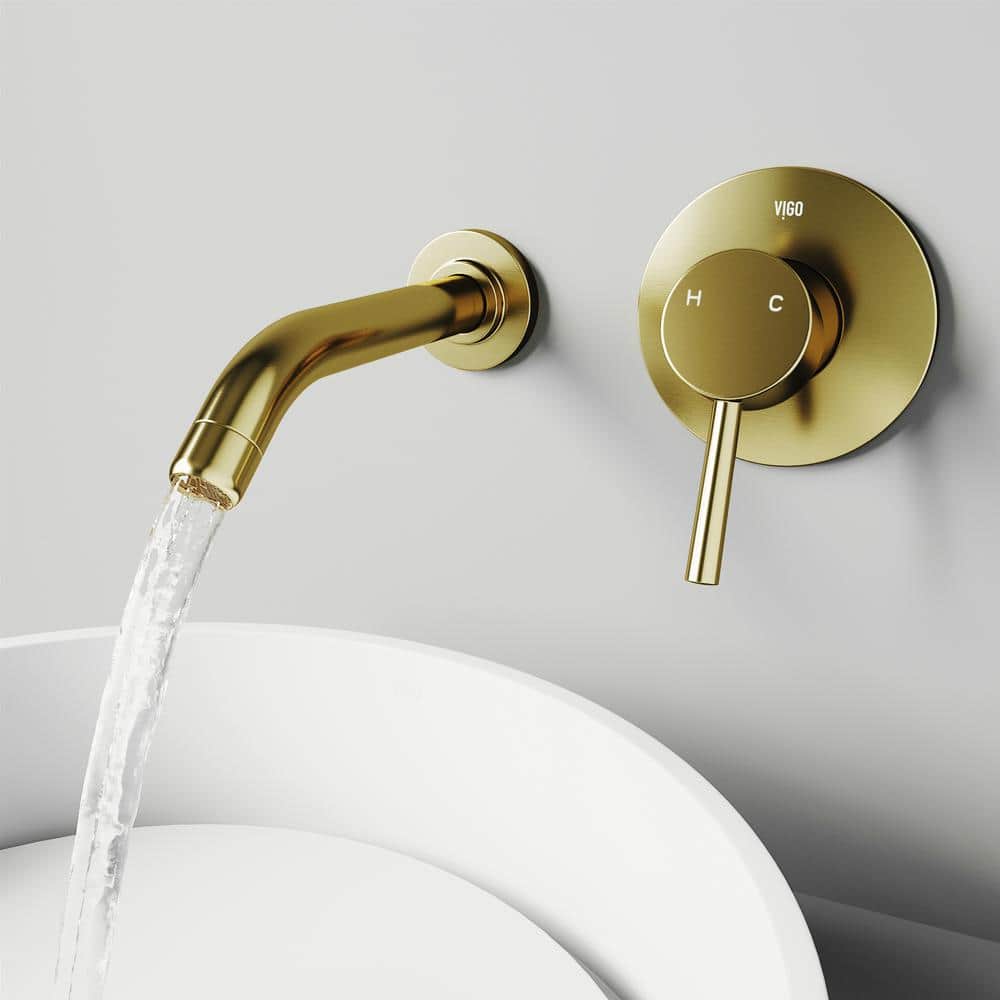Elegantly Minimalistic Olus Wall Mount Bathroom Faucet in Antique Bronze