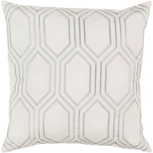 Avalon Ivory Geometric Polyester 18 in. x 18 in. Throw Pillow
