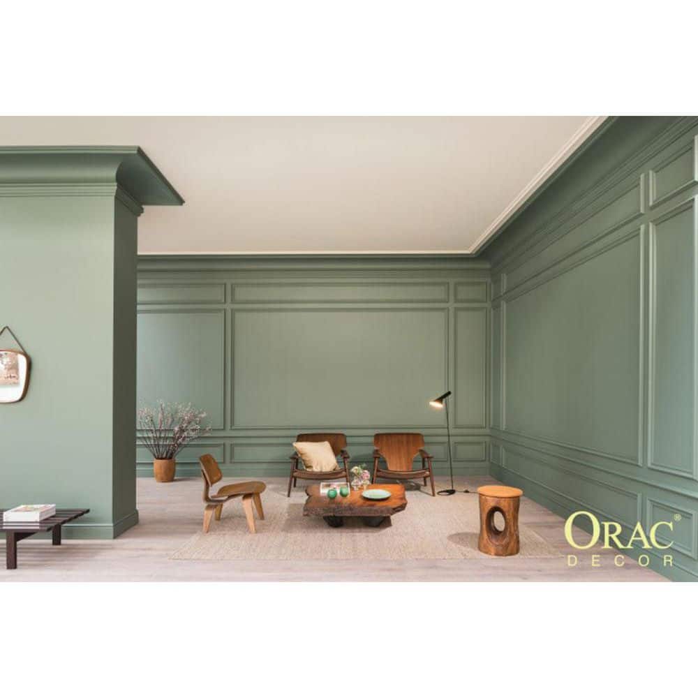 Primed White Polyurethane Crown Moulding with Ornate Detailing