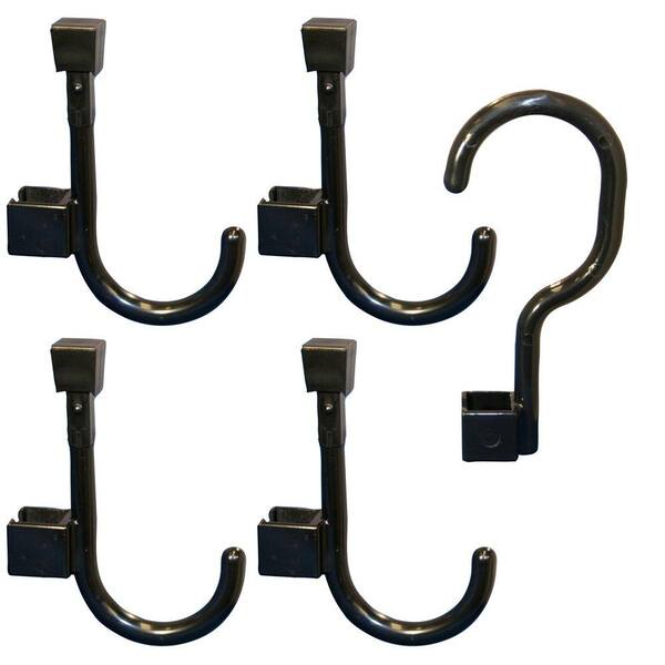 Global Door Controls Closet Hanger and 4 Universal Hooks in Charcoal