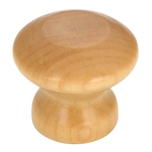 Drawer Pull Knobs 1-3/4 inch Diameter Pack of 8 Maple Round Mushroom Shape Wooden Cabinet Knobs
