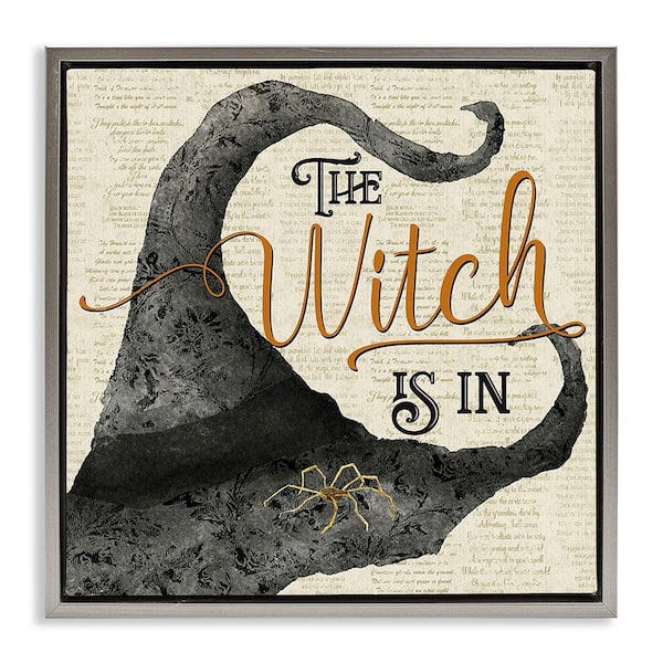 Stupell Industries Vintage Witch Hat Phrase by Deane Beesley 1-Piece Floater Frame Graphic Print Typography Art Print 25 in. x 25 in.
