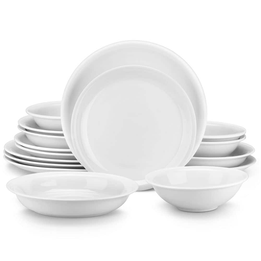 MALACASA Amelia 24-Piece White Porcelain Dinnerware Set, Service For 6  AMELIA-24 - The Home Depot