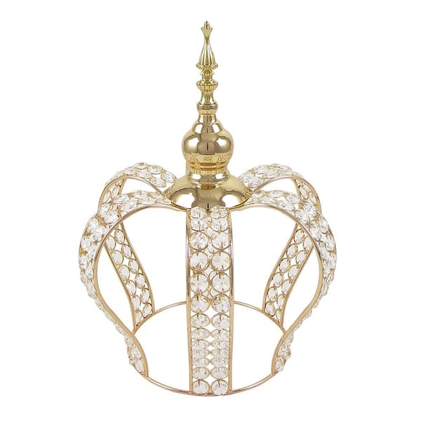8 in tall Gold Metal Crown Fleur-de-lis Cake Topper Party Decorations