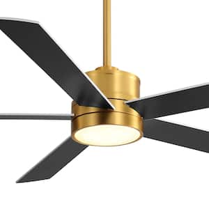 65 in. Indoor Integrated LED Gold Ceiling Fan with Remote and Light Included