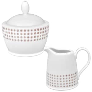 Khaki Hammock Beige Porcelain Sugar and Creamer Set
