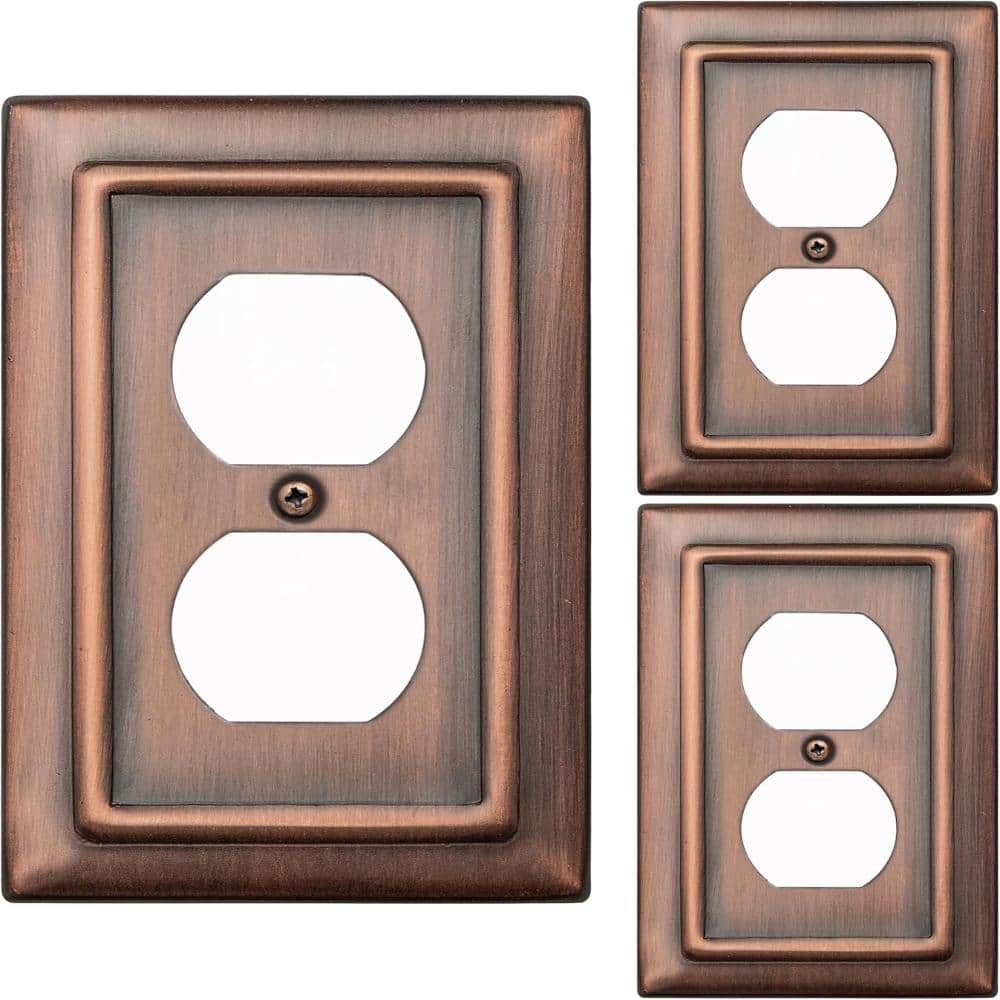 Architectural 1-Gang Antique Copper Finish Duplex / Outlet Metal Wall Plate (3-Pack) price history on PriceWatchPro