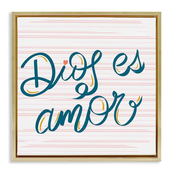 Stupell Industries God is Love Inspirational by SD Graphics Studio Gold Floater Frame Religious Graphic Art Print 18 in. x 18 in.