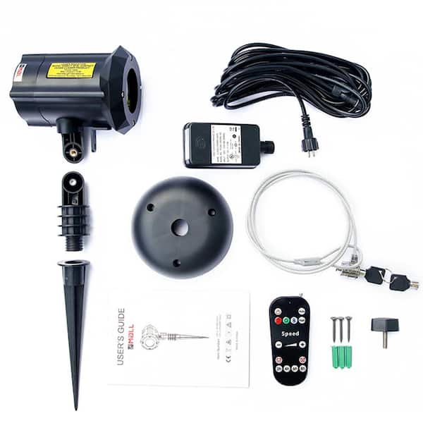 Red, Green and Blue Laser Christmas Projector Lights Outdoor, Motion Firefly with Remote Control and Cable Lock