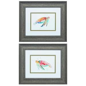 13 in. X 11 in. Red and Blue Turtle Gallery Picture Frame (Set of 2)
