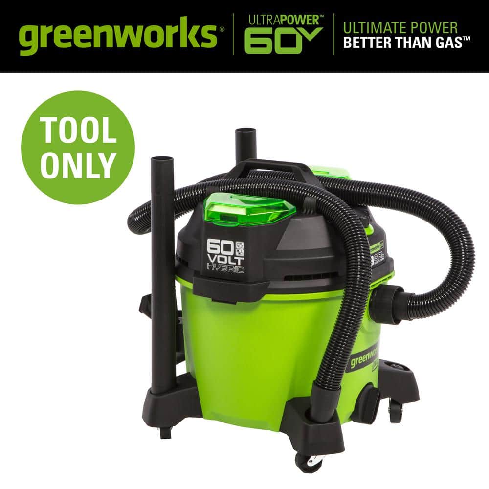 Greenworks PRO 9 Gal. 60-Volt AC/DC Wet Dry Vac (Tool-Only) VU0B01