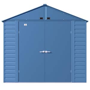 8 ft. x 8 ft. Blue Metal Storage Shed With Gable Style Roof 59 Sq. Ft.