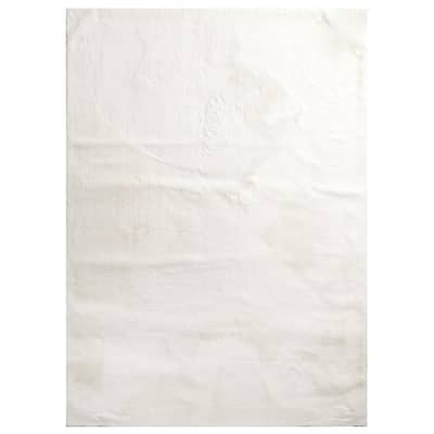 Bazaar Piper Snow 8 ft. x 10 ft. Solid Polyester Area Rug