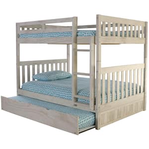 Light Ash Series Gray Full Size Bunkbed with Twin Trundle