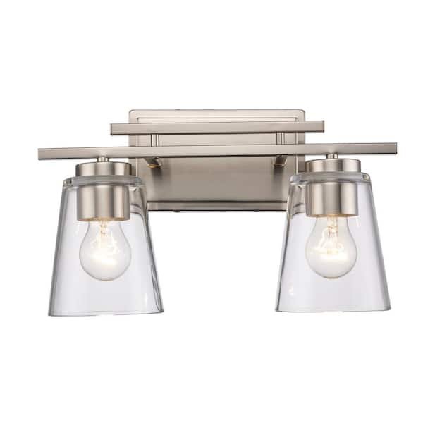 Bel Air Lighting Iris 14.75 In. 2-light Brushed Nickel Bathroom Vanity 