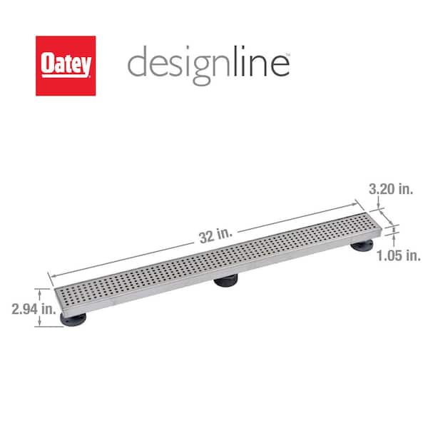 Interbath INGL32BADSNS 32'' W Linear Grid Shower Drain