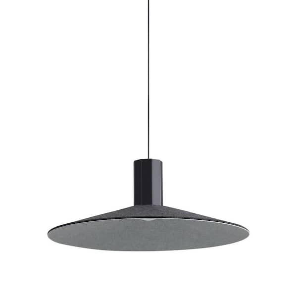Faroe 12-Watt 1 Light Flecked Black/Grey Integrated LED Pendant Light with Flecked Black/Grey Shade