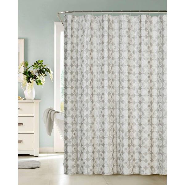 Dainty Home Twilight 70 in. Silver Shower Curtain