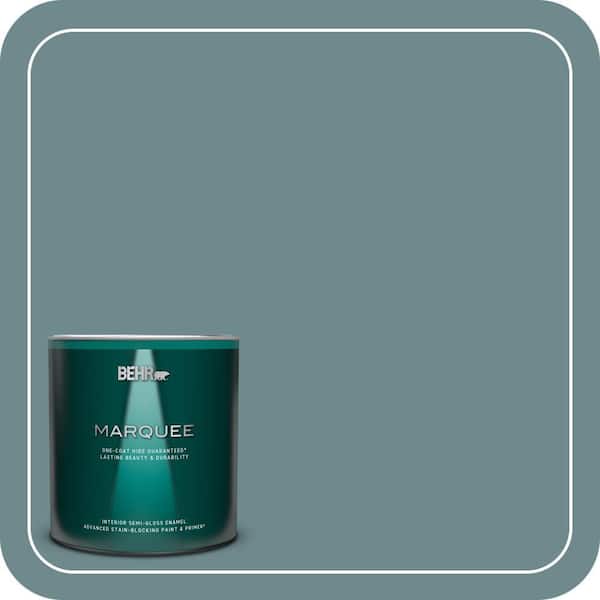 BEHR MARQUEE 1 qt. #PPU13-06 Polaris Blue Semi-Gloss Enamel Interior Paint & Primer