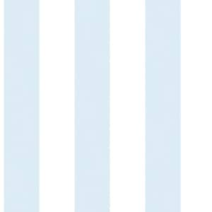 Blue/White Smart Stripes 3 Surface Stripe Matte Finish Non-Pasted Vinyl on Non-Woven Wallpaper Sample