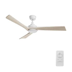 Montrose 52 in. Indoor Matte White 10-Speed DC Motor Ceiling Fan with Remote Control for Bedroom or Living Room