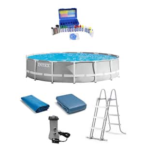 15 ft. Round 3.5 ft. D Metal Frame Above Ground Pool with Taylor Pool Water Test Kit