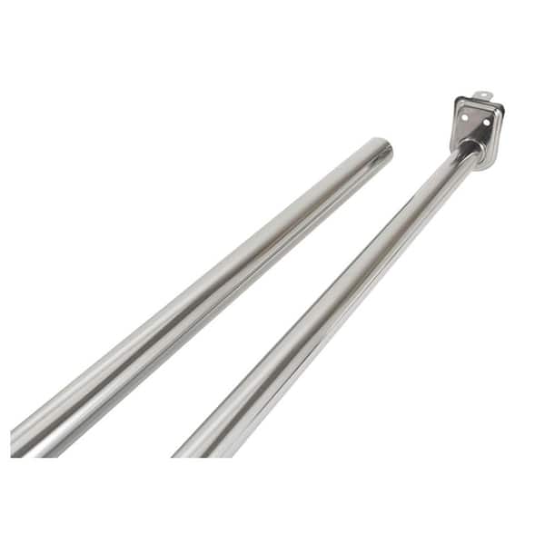 Dia L x 1-3/8 in Lido  120 in Adjustable Brushed  Stainless Steel  Closet Rod 